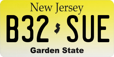 NJ license plate B32SUE