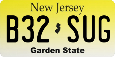 NJ license plate B32SUG