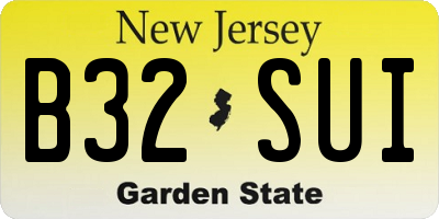 NJ license plate B32SUI