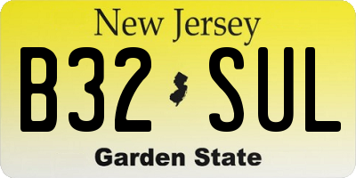 NJ license plate B32SUL