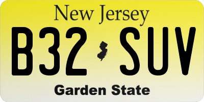 NJ license plate B32SUV