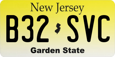 NJ license plate B32SVC