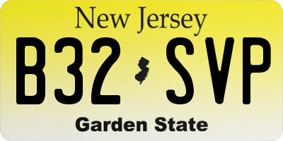 NJ license plate B32SVP