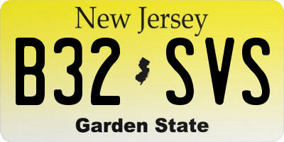 NJ license plate B32SVS