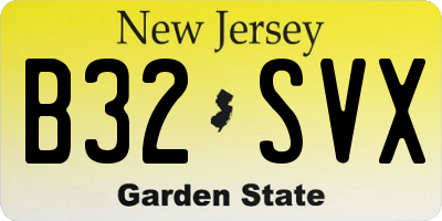 NJ license plate B32SVX