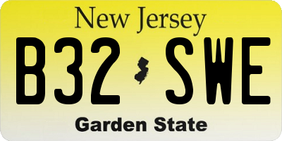 NJ license plate B32SWE