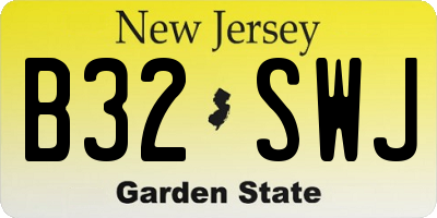 NJ license plate B32SWJ