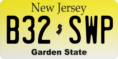 NJ license plate B32SWP