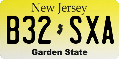NJ license plate B32SXA