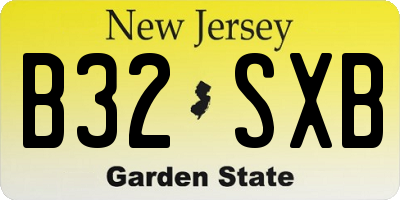 NJ license plate B32SXB