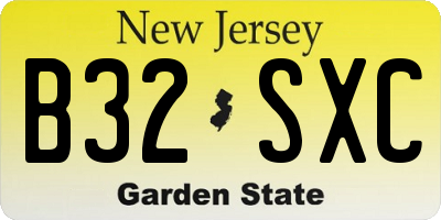NJ license plate B32SXC