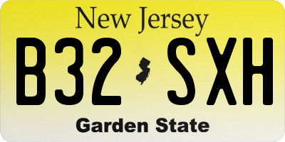 NJ license plate B32SXH