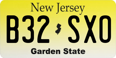 NJ license plate B32SXO