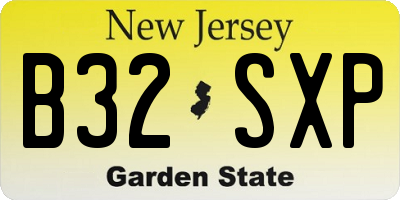 NJ license plate B32SXP