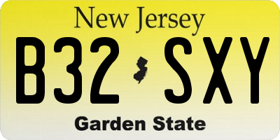 NJ license plate B32SXY