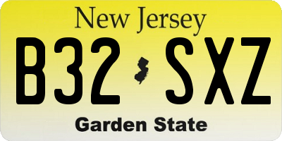 NJ license plate B32SXZ