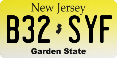 NJ license plate B32SYF