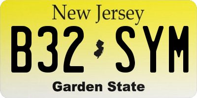 NJ license plate B32SYM