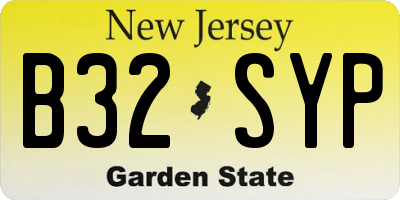 NJ license plate B32SYP