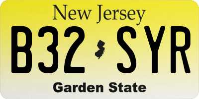 NJ license plate B32SYR