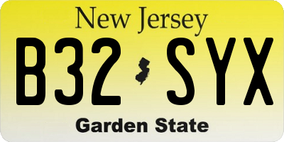 NJ license plate B32SYX