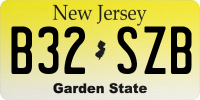 NJ license plate B32SZB