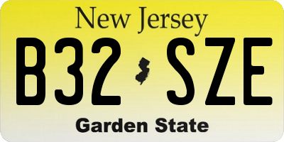 NJ license plate B32SZE
