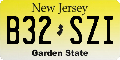 NJ license plate B32SZI