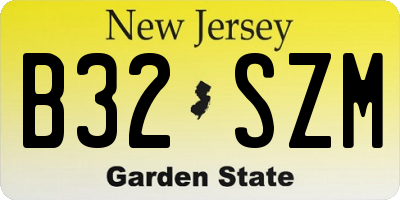 NJ license plate B32SZM