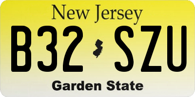 NJ license plate B32SZU