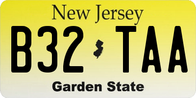 NJ license plate B32TAA