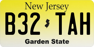 NJ license plate B32TAH