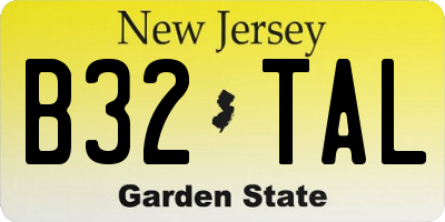 NJ license plate B32TAL