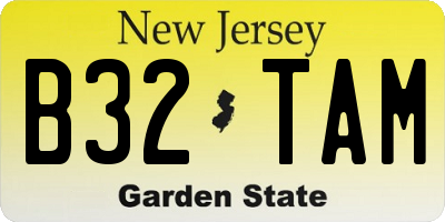 NJ license plate B32TAM