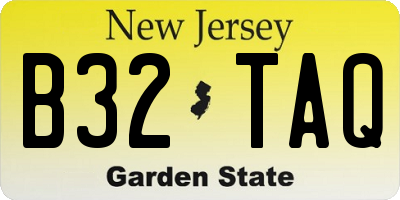 NJ license plate B32TAQ