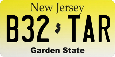 NJ license plate B32TAR