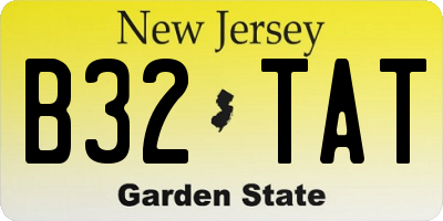 NJ license plate B32TAT