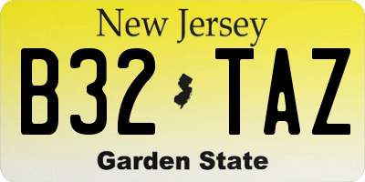 NJ license plate B32TAZ
