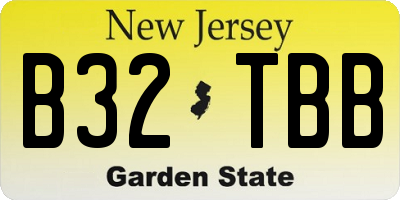 NJ license plate B32TBB