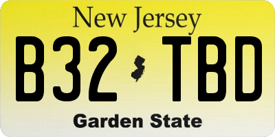 NJ license plate B32TBD