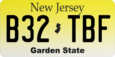 NJ license plate B32TBF