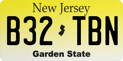 NJ license plate B32TBN