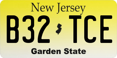 NJ license plate B32TCE