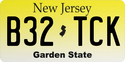 NJ license plate B32TCK