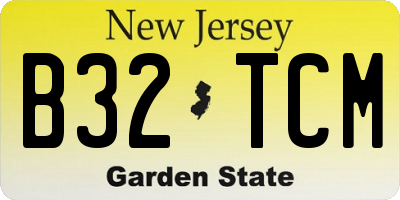 NJ license plate B32TCM