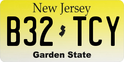 NJ license plate B32TCY