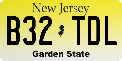 NJ license plate B32TDL
