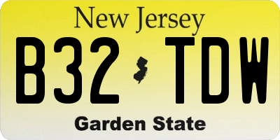 NJ license plate B32TDW