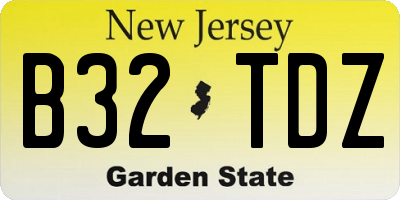 NJ license plate B32TDZ