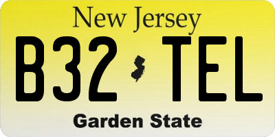 NJ license plate B32TEL
